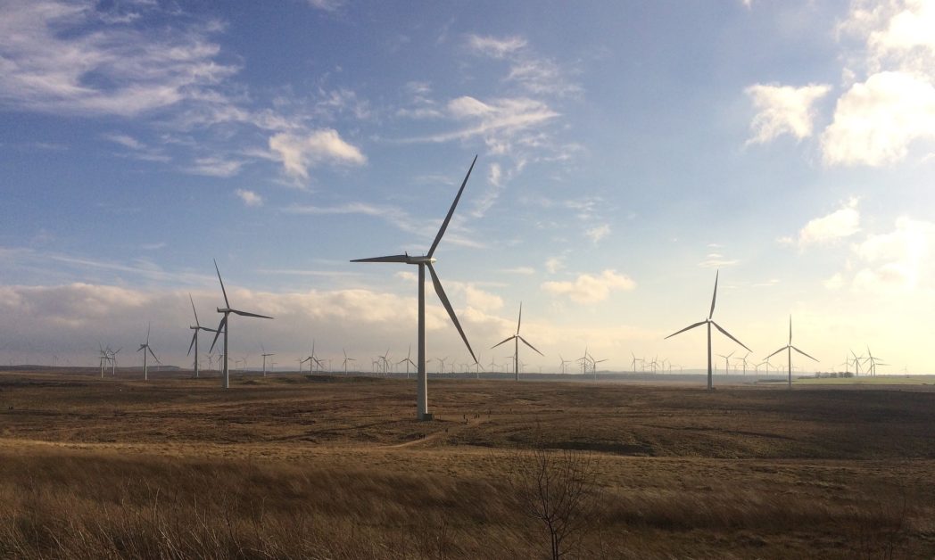 scottish wind farm with lightning damage
