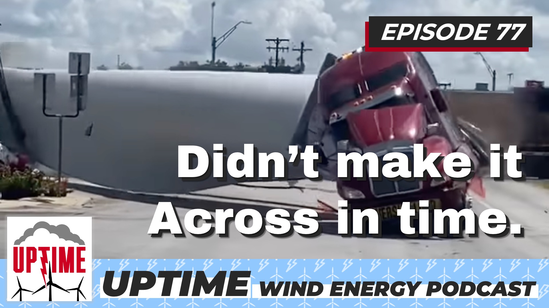 train hits wind turbine blade