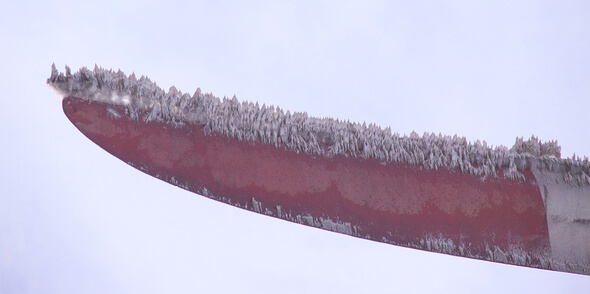 ice on turbine blade
