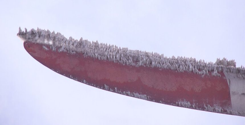 ice on turbine blade